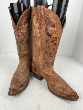 Women's Tan leather, made in Mexico, Sonora Boots, Size 7 US
